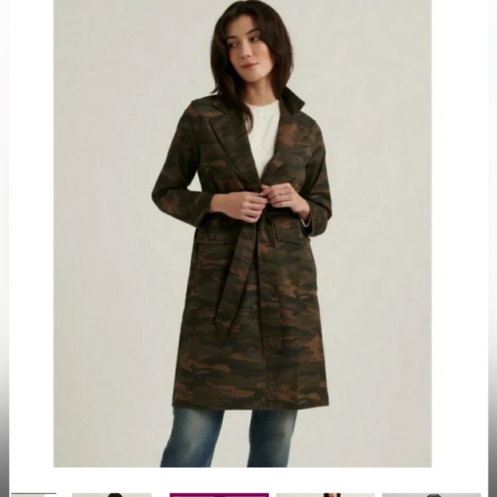 Lucky Brand Camo Trench Coat NWT